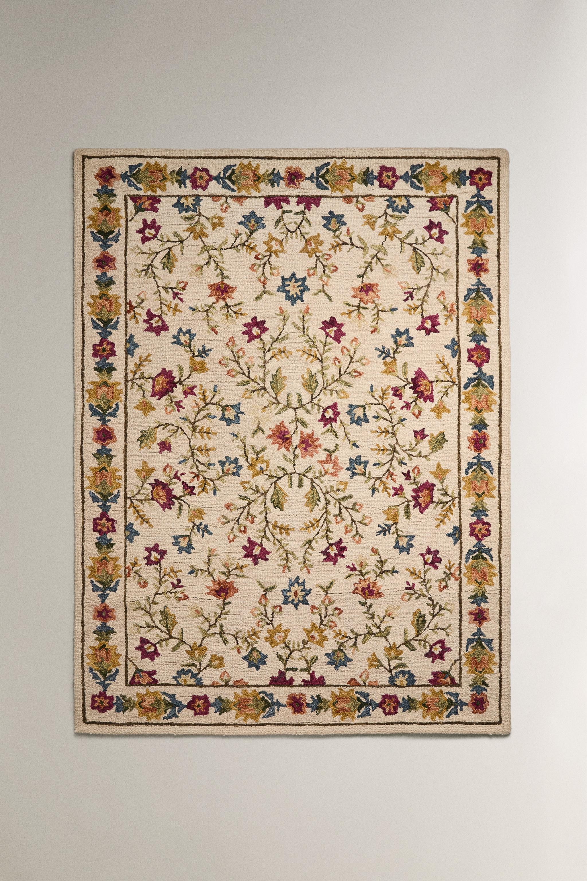 FLORAL PRINT WOOL RUG